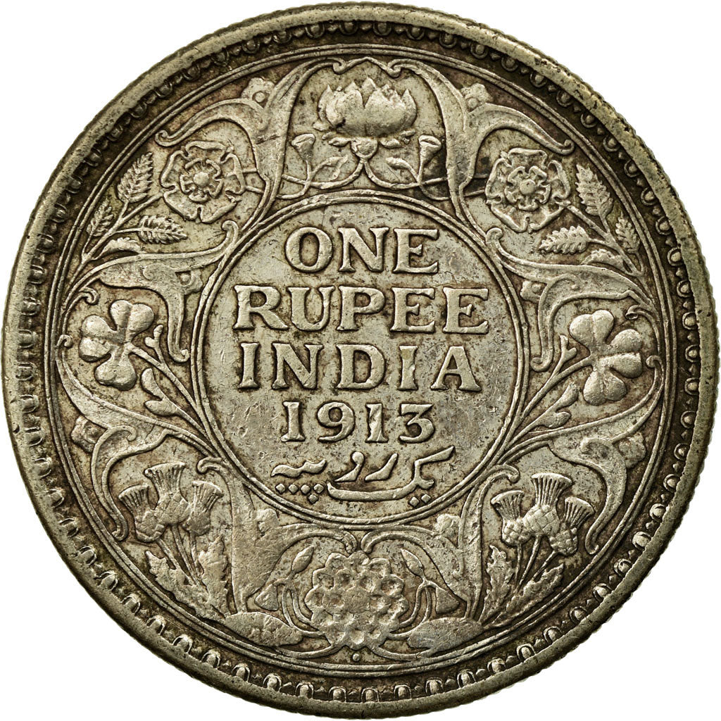 Monnaie, INDIA-BRITISH, George V, Rupee, 1913, TTB, Argent, KM:524