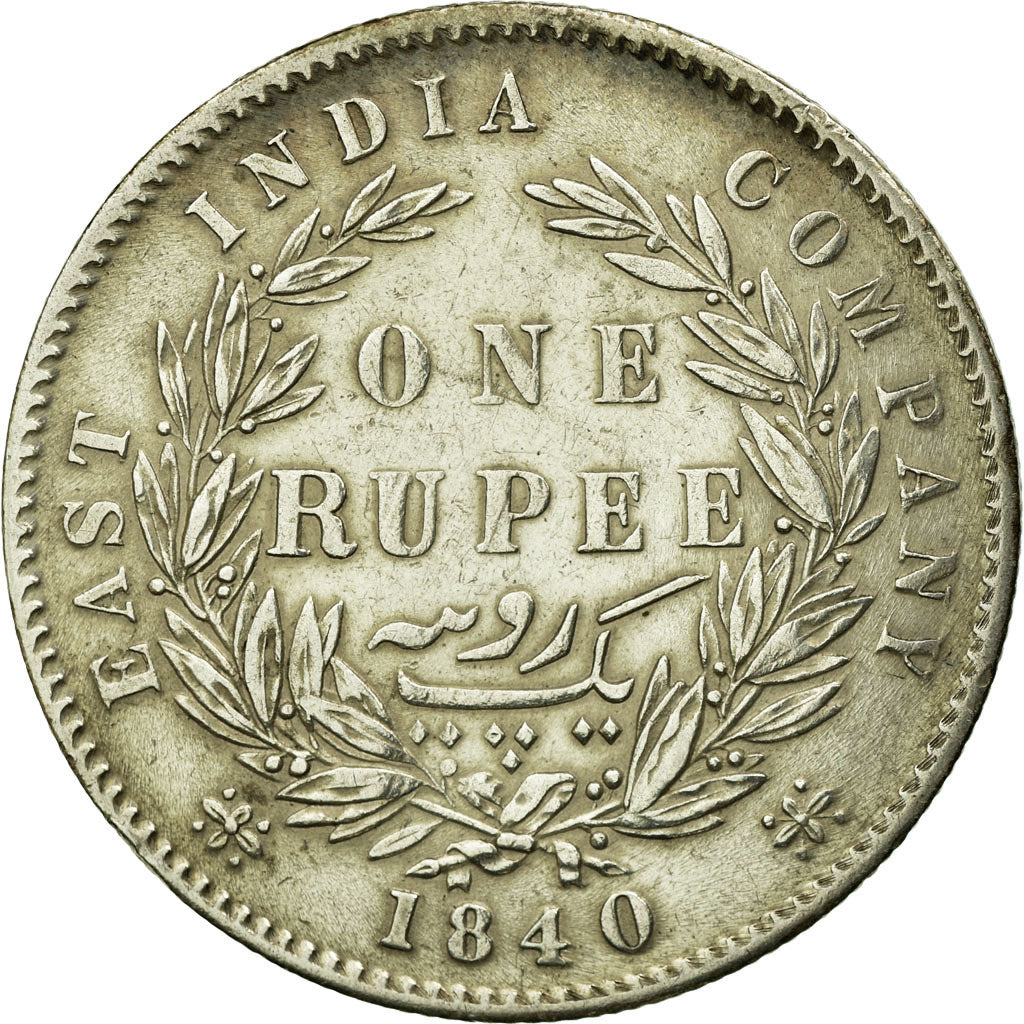 Coin, INDIA-BRITISH, Victoria, Rupee, 1840, Calcutta, EF(40-45), Silver