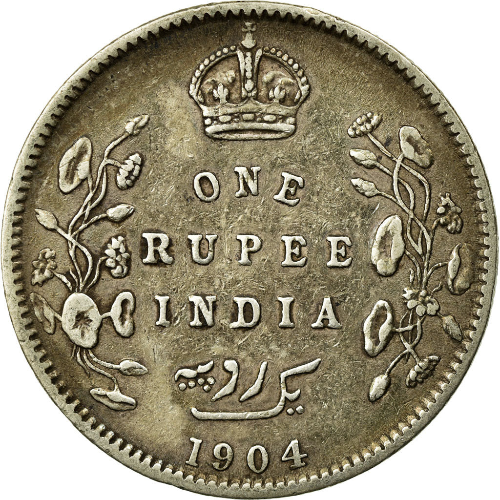 Coin, INDIA-BRITISH, Edward VII, Rupee, 1904, EF(40-45), Silver, KM:508