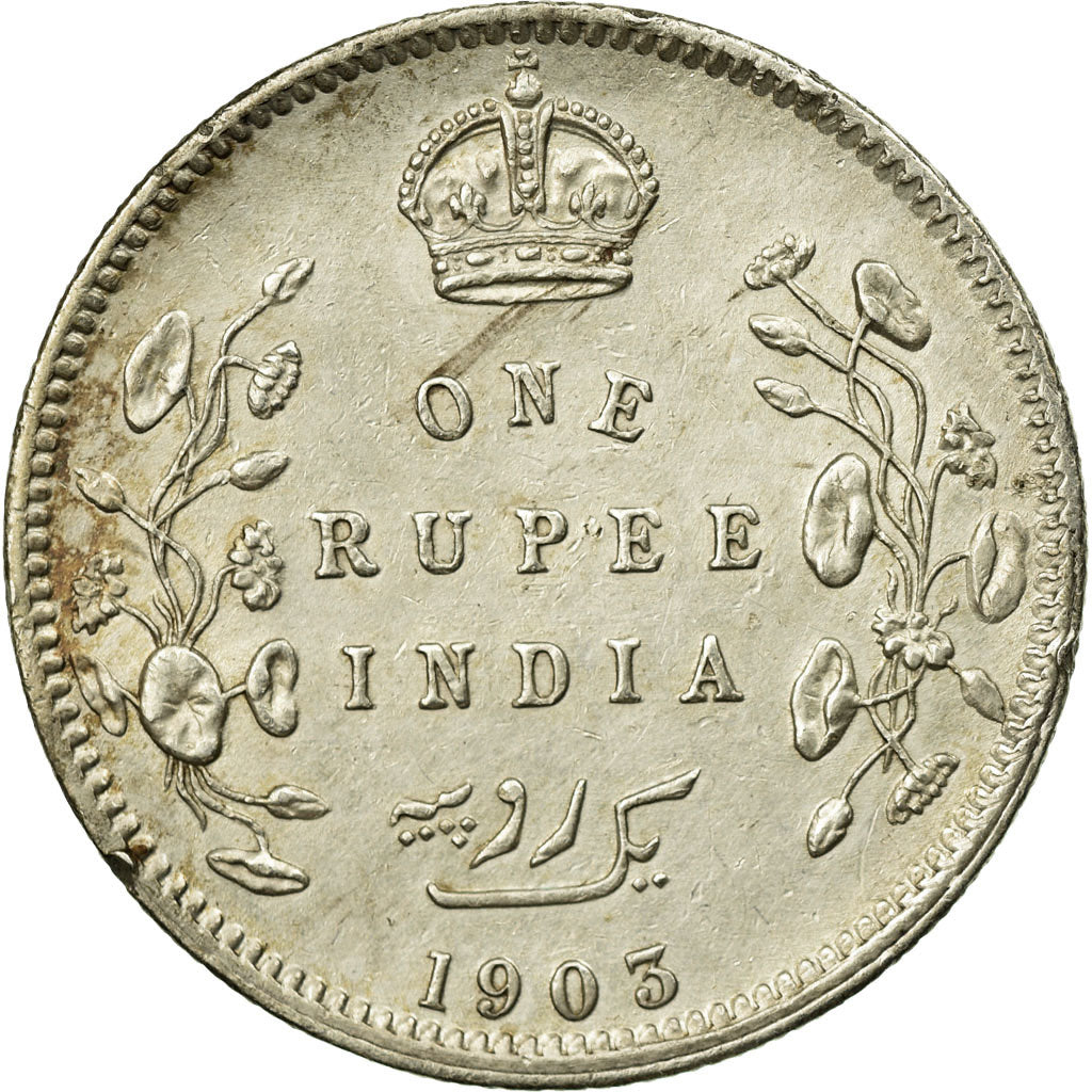 Coin, INDIA-BRITISH, Edward VII, Rupee, 1903, EF(40-45), Silver, KM:508