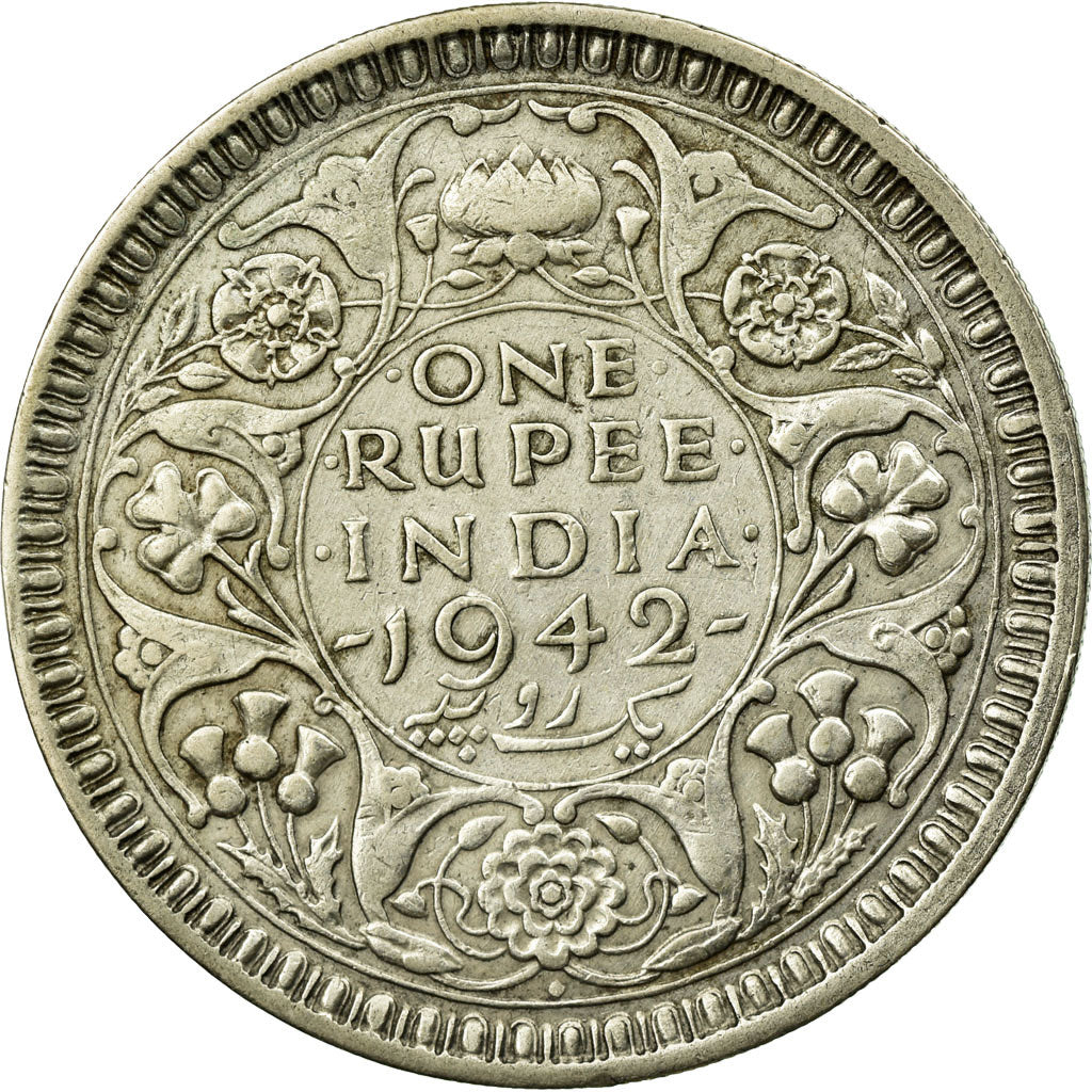 Coin, INDIA-BRITISH, George VI, Rupee, 1942, EF(40-45), Silver, KM:557.1