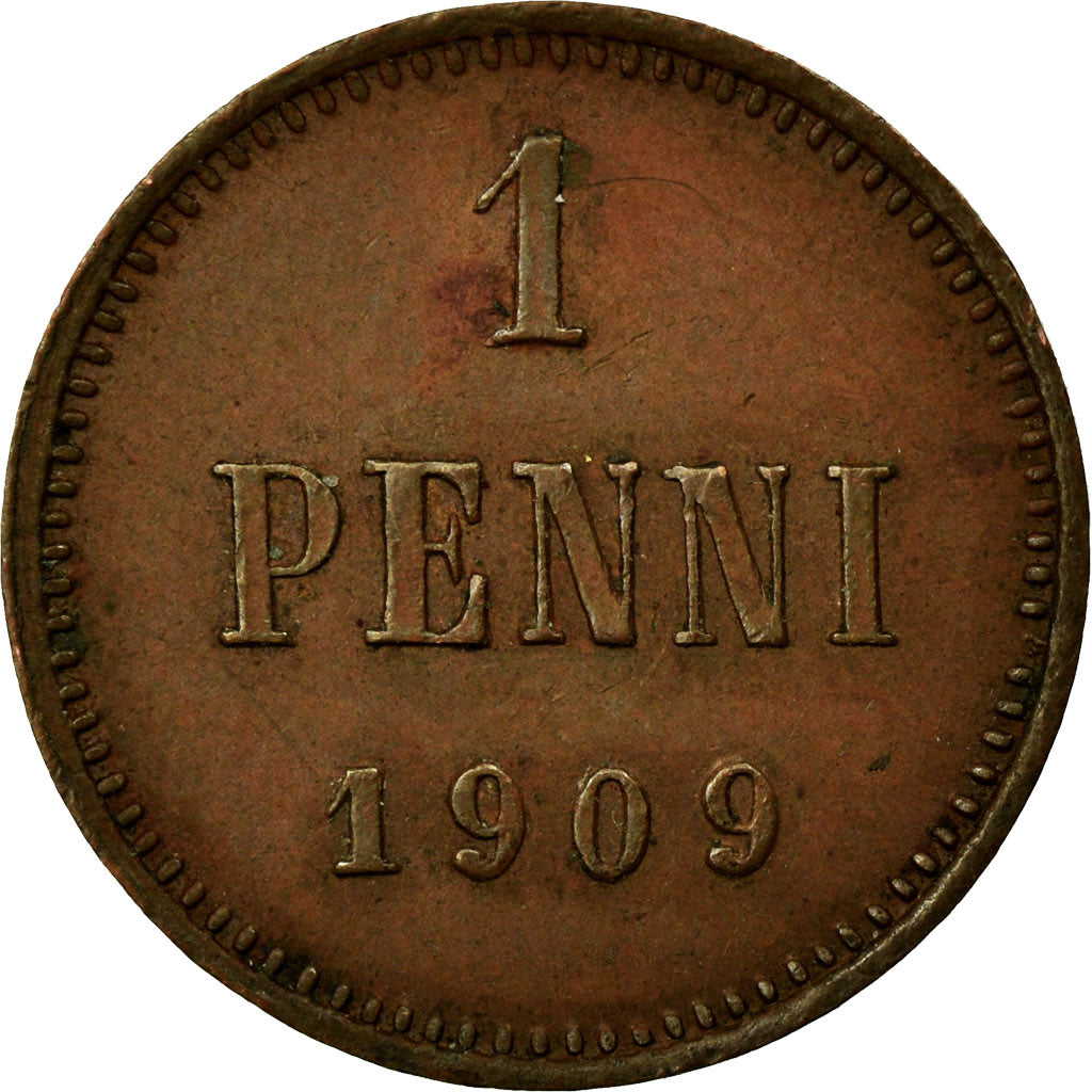 Coin, Finland, Nicholas II, Penni, 1909, EF(40-45), Copper, KM:13