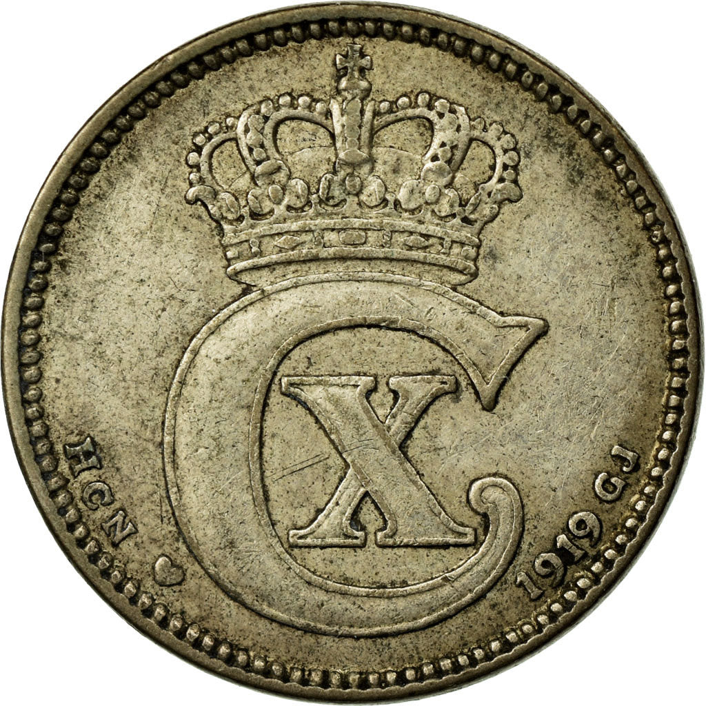 Coin, Denmark, Christian X, 25 Öre, 1919, Copenhagen, EF(40-45), Silver