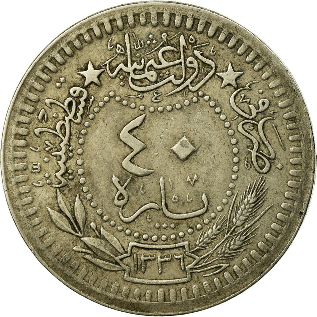 Monnaie, Turquie, Muhammad VI, 40 Para, 1920, Qustantiniyah, TTB, Copper-nickel