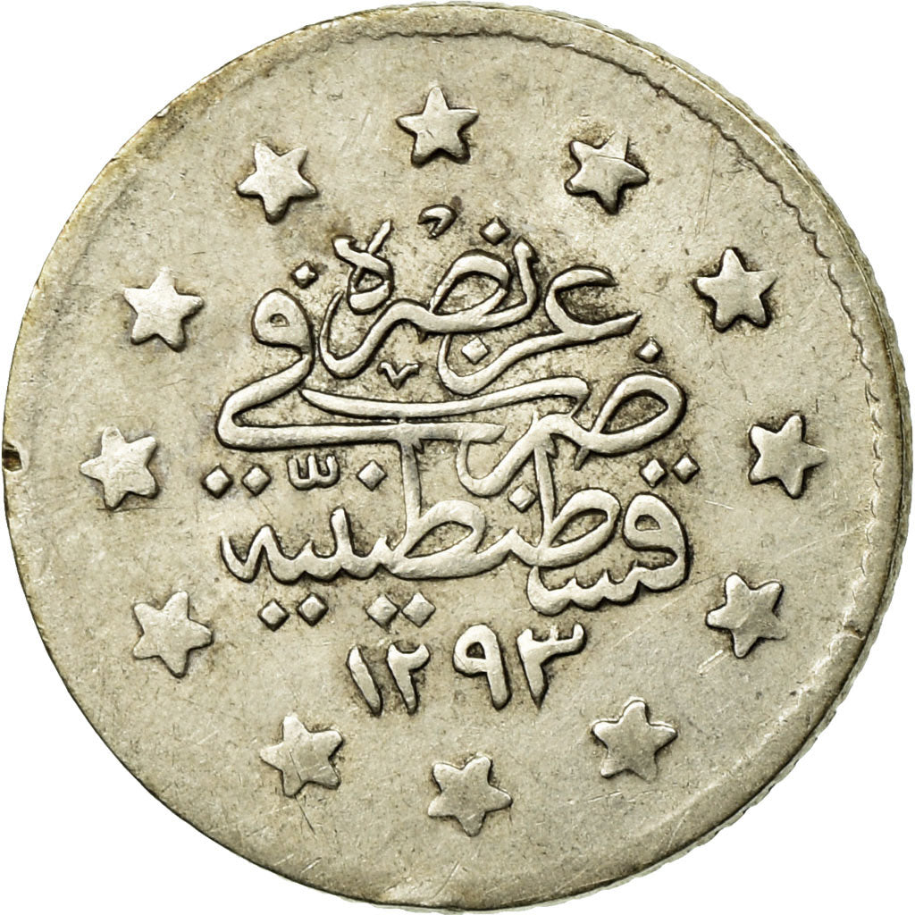 Coin, Turkey, Abdul Hamid II, Kurush, 1891, Qustantiniyah, EF(40-45), Silver