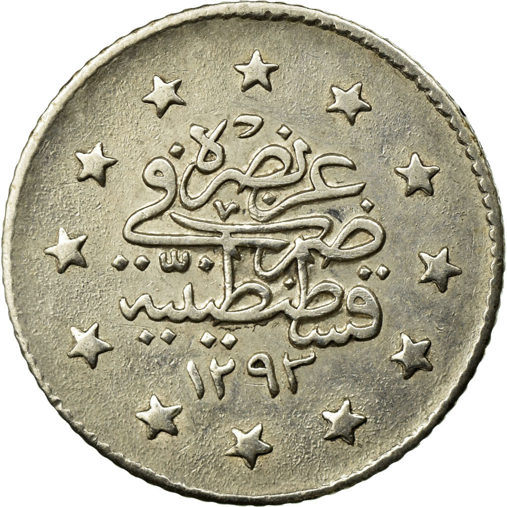 Coin, Turkey, Abdul Hamid II, Kurush, 1902, Qustantiniyah, EF(40-45), Silver