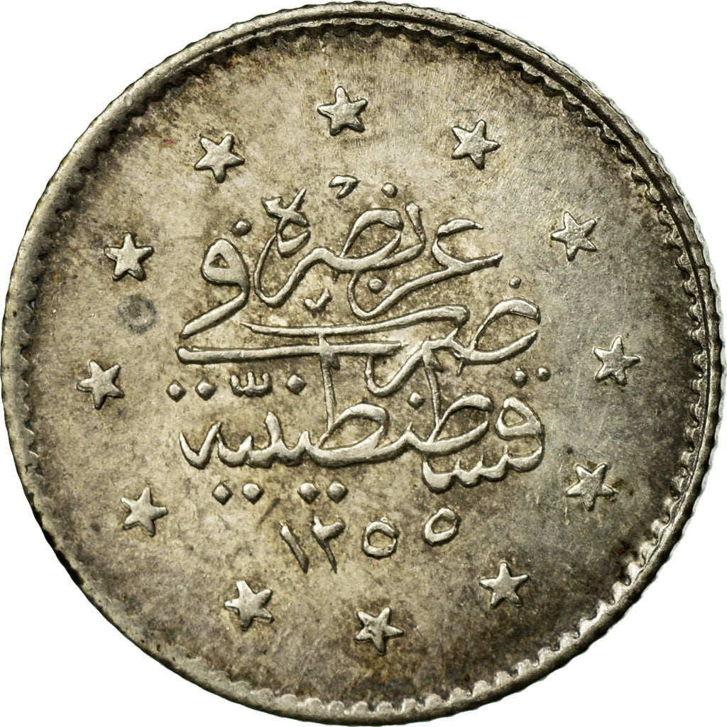 Coin, Turkey, Abdul Mejid, Kurush, 1859, Qustantiniyah, EF(40-45), Silver