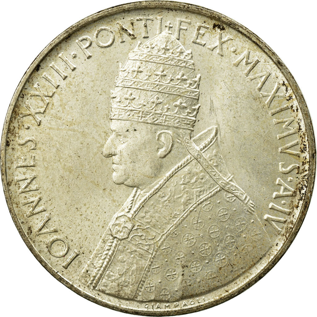 Coin, VATICAN CITY, John XXIII, 500 Lire, 1962, Roma, EF(40-45), Silver, KM:74
