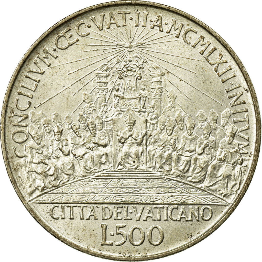 Coin, VATICAN CITY, John XXIII, 500 Lire, 1962, Roma, EF(40-45), Silver, KM:74