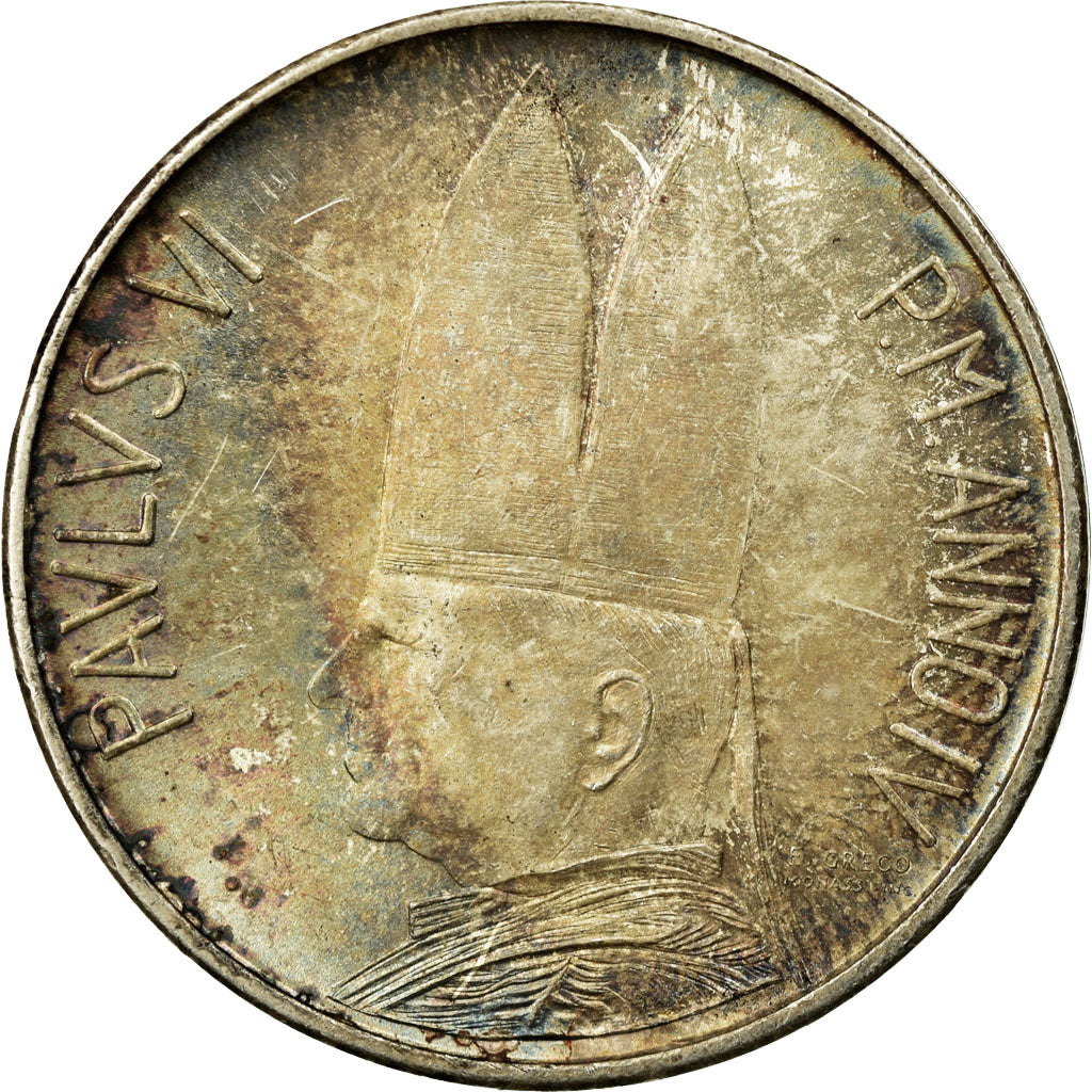 Coin, VATICAN CITY, Paul VI, 500 Lire, 1966, Roma, VF(30-35), Silver, KM:91