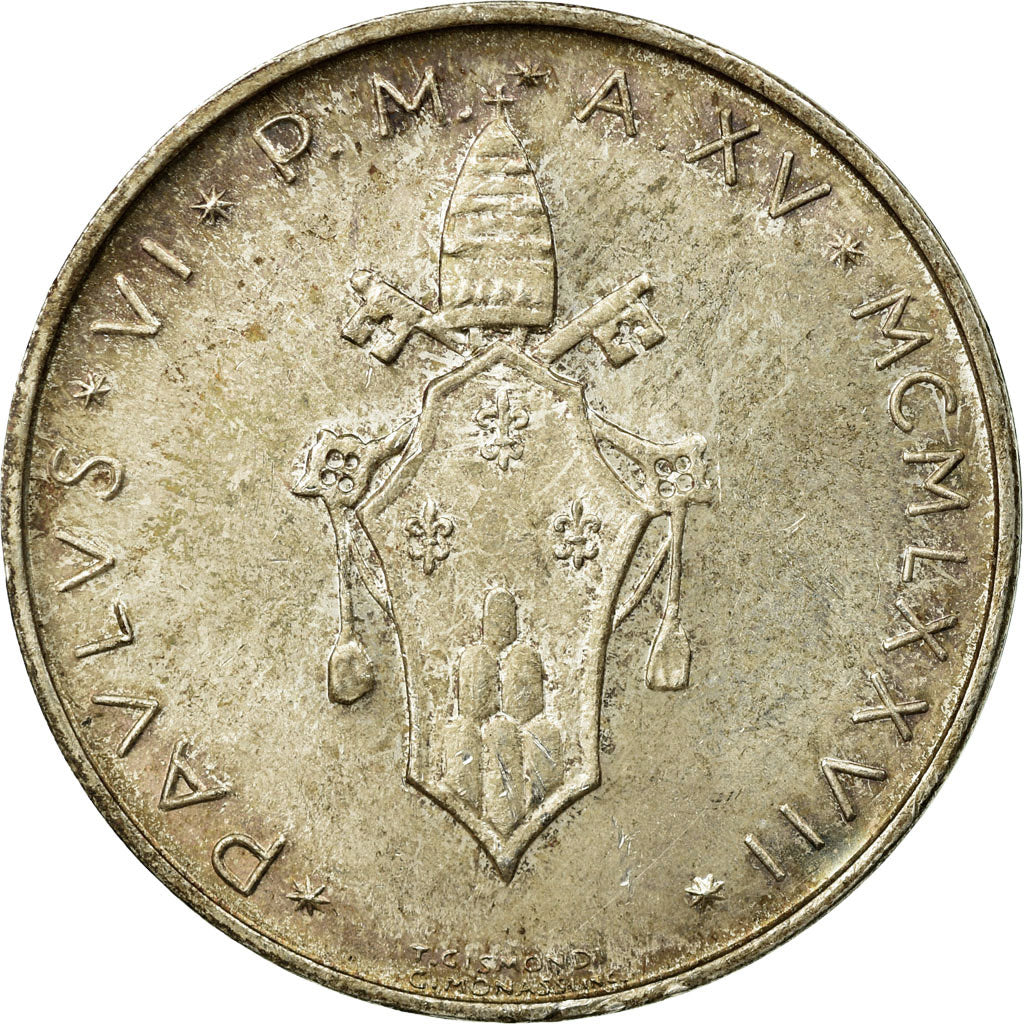 Coin, VATICAN CITY, Paul VI, 500 Lire, 1977, Roma, VF(30-35), Silver, KM:132