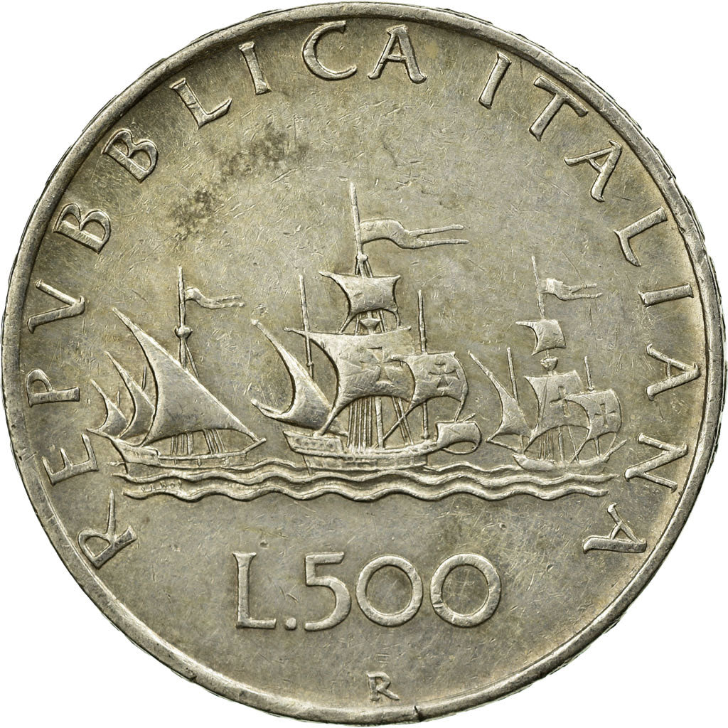Coin, Italy, 500 Lire, 1959, Rome, EF(40-45), Silver, KM:98