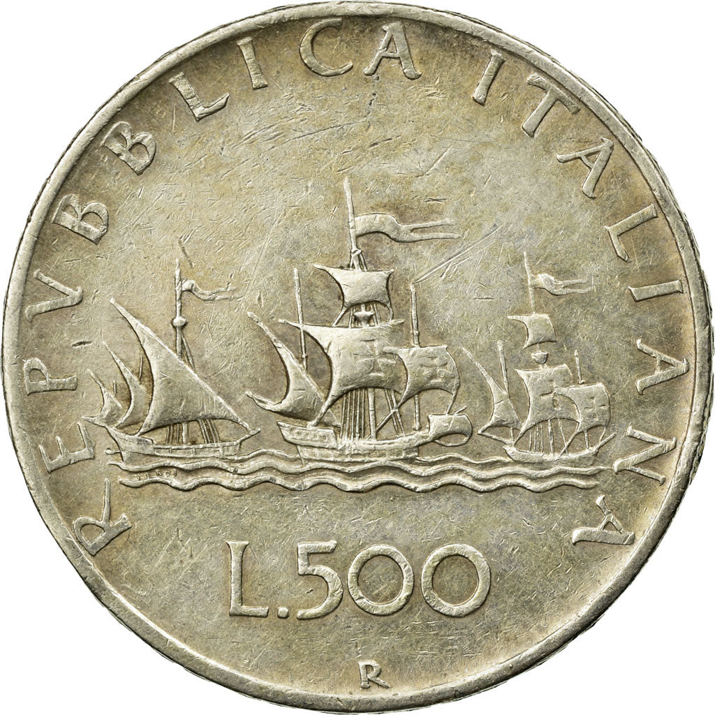 Coin, Italy, 500 Lire, 1959, Rome, EF(40-45), Silver, KM:98