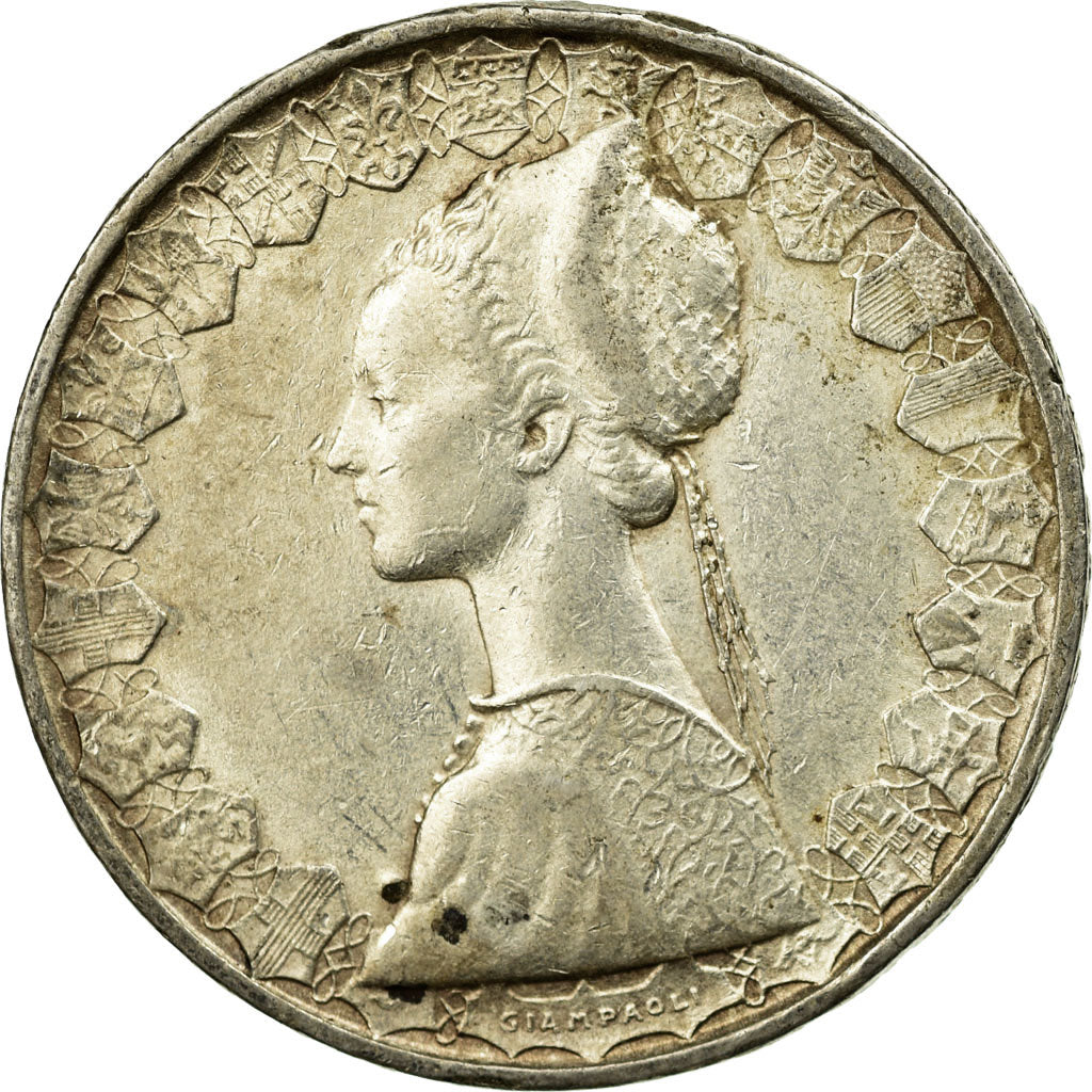 Coin, Italy, 500 Lire, 1958, Rome, VF(30-35), Silver, KM:98