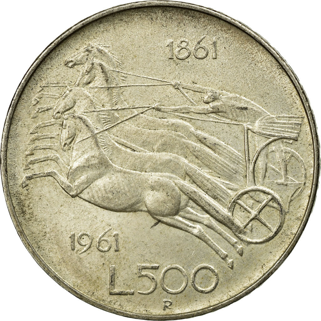 Coin, Italy, 500 Lire, 1961, Rome, VF(30-35), Silver, KM:99