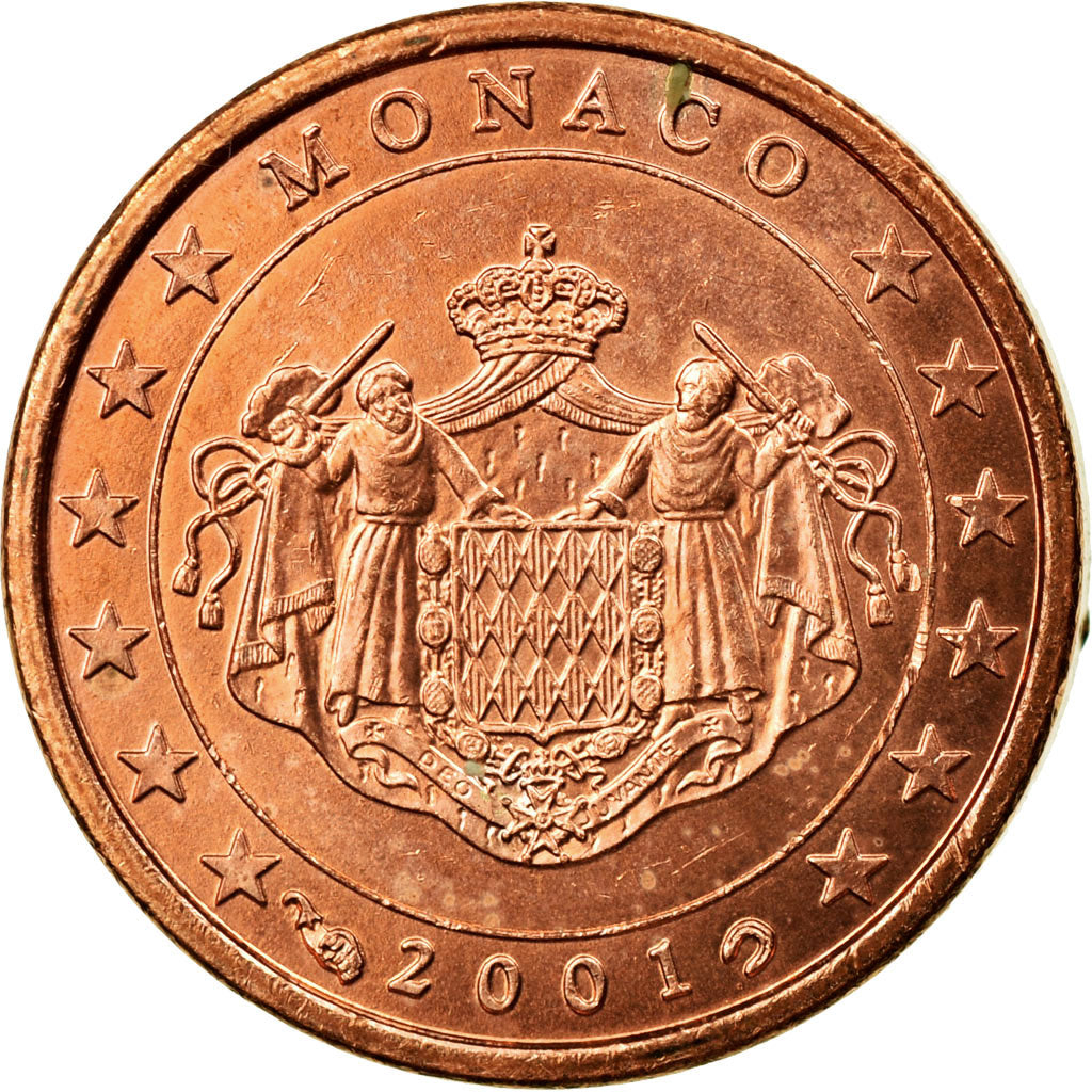 Monaco, Euro Cent, 2001, MS(63), Copper Plated Steel, KM:167