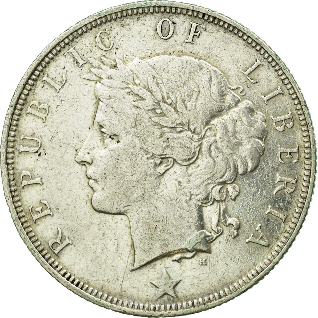 Coin, Liberia, 50 Cents, 1906, Heaton, Birmingham, England, VF(30-35), Silver