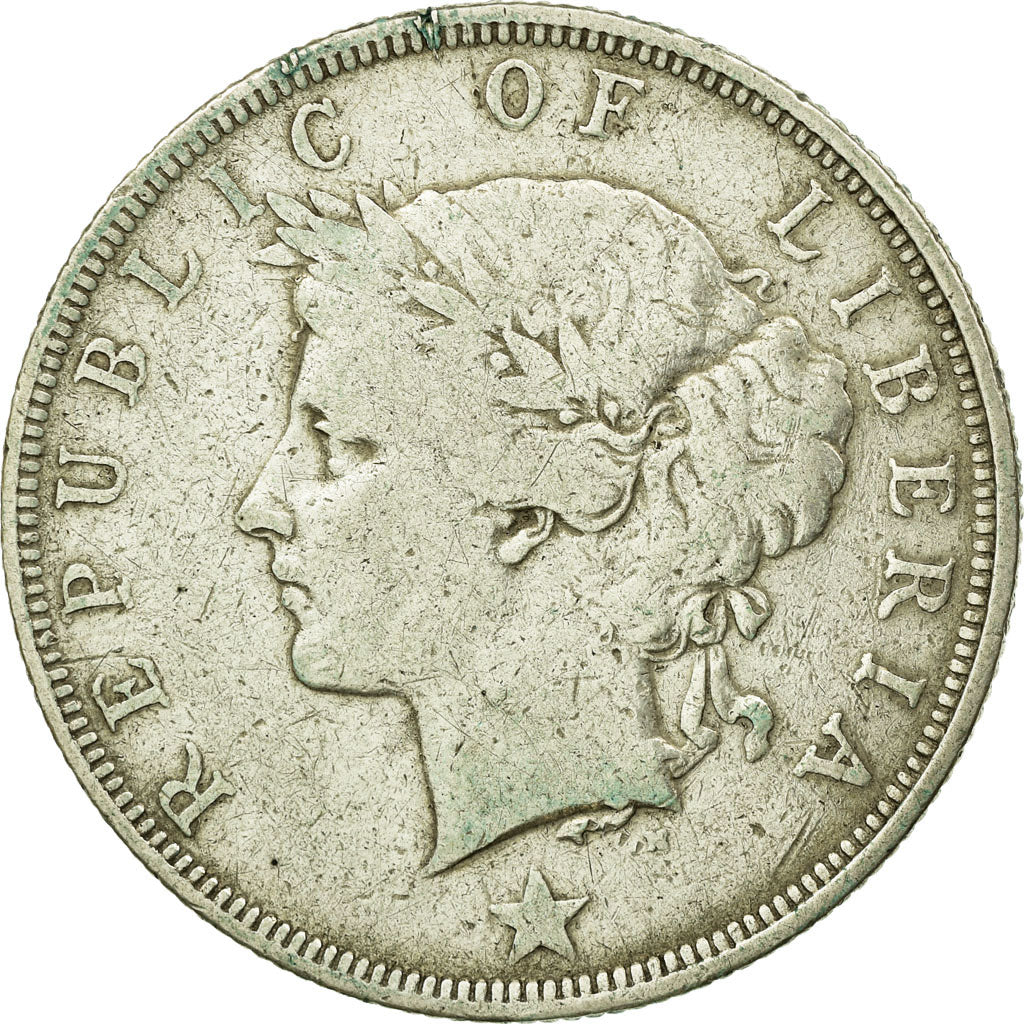Monnaie, Liberia, 50 Cents, 1896, Heaton, Birmingham, England, TB, Argent, KM:9