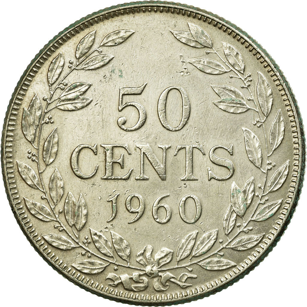 Coin, Liberia, 50 Cents, 1960, EF(40-45), Silver, KM:17