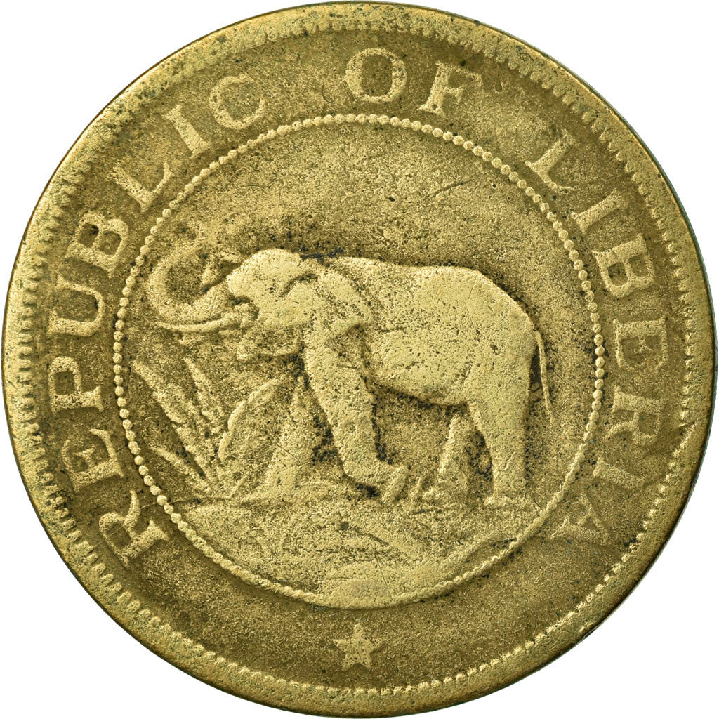 Coin, Liberia, 2 Cents, 1937, VF(20-25), Brass, KM:12