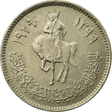 Coin, Libya, 20 Dirhams, 1979/AH1399, EF(40-45), Copper-Nickel Clad Steel, KM:21