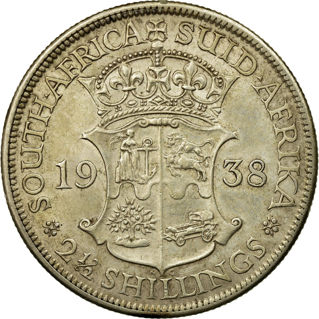 Moneta, Południowa Afryka, George VI, 2-1/2 Shillings, 1938, EF(40-45), Srebro