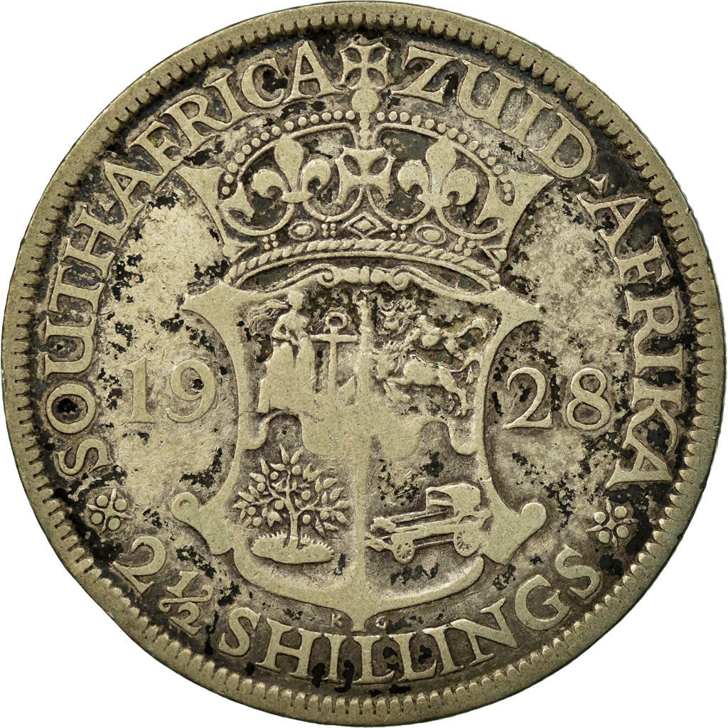 Moneta, Południowa Afryka, George V, 2-1/2 Shillings, 1928, F(12-15), Srebro