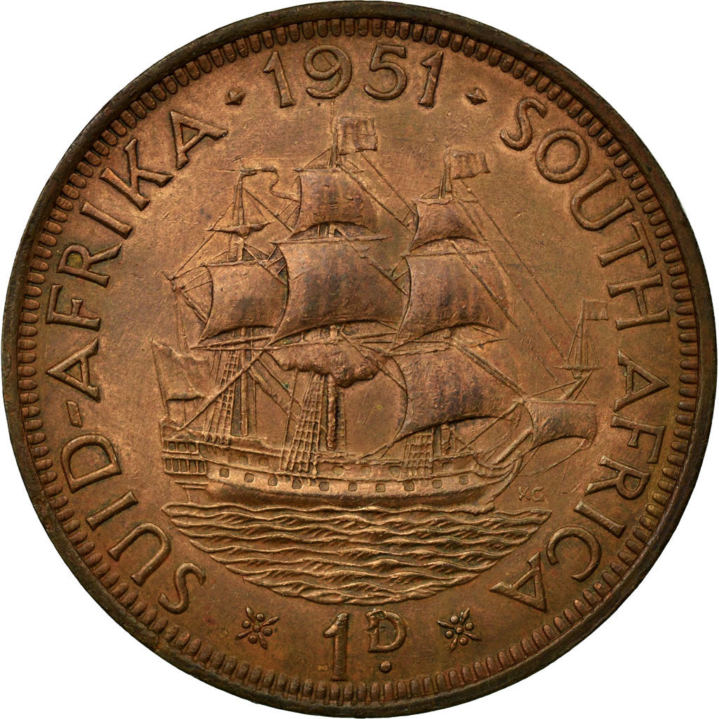 Coin, South Africa, George VI, Penny, 1951, EF(40-45), Bronze, KM:34.2