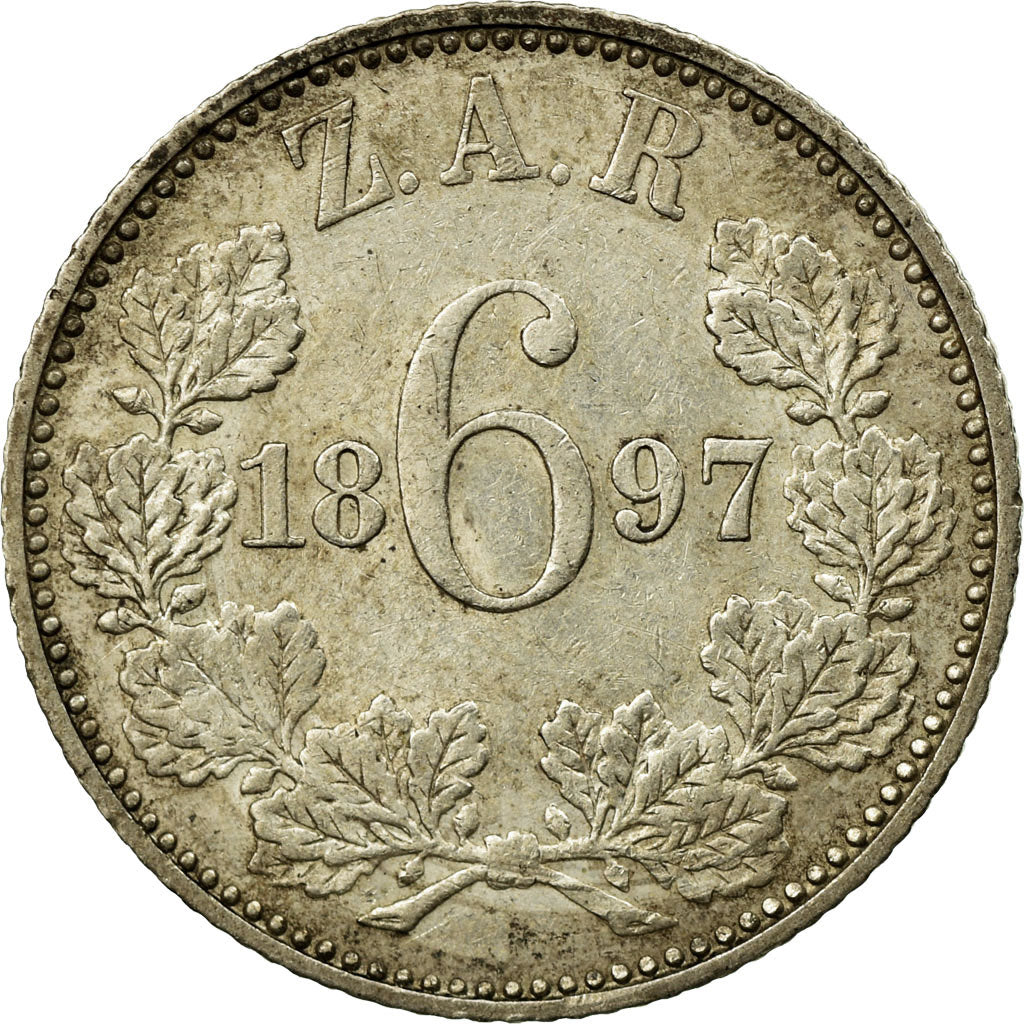 Coin, South Africa, 6 Pence, 1897, EF(40-45), Silver, KM:4