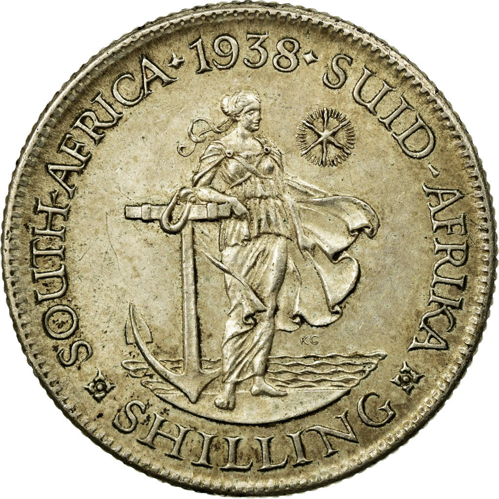 Coin, South Africa, George VI, Shilling, 1938, EF(40-45), Silver, KM:28