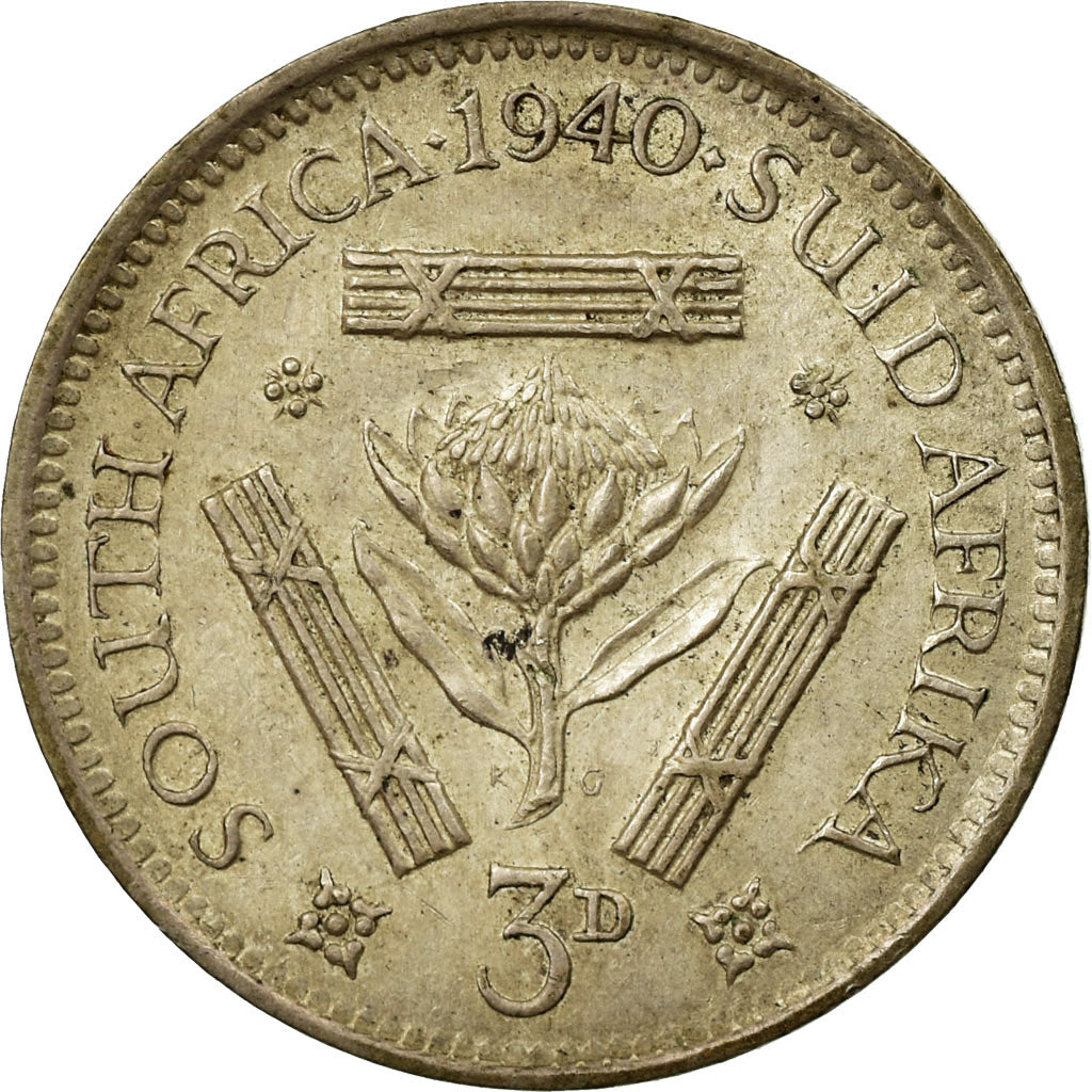 Coin, South Africa, George VI, 3 Pence, 1940, EF(40-45), Silver, KM:26