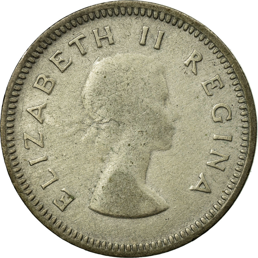 Coin, South Africa, Elizabeth II, 3 Pence, 1954, VF(30-35), Silver, KM:47