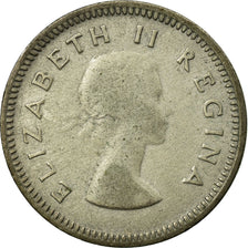 Coin, South Africa, Elizabeth II, 3 Pence, 1954, VF(30-35), Silver, KM:47