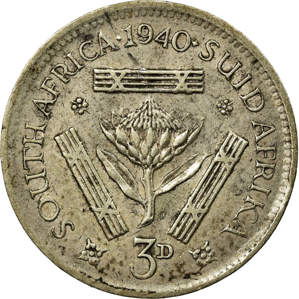 Coin, South Africa, George VI, 3 Pence, 1940, EF(40-45), Silver, KM:26