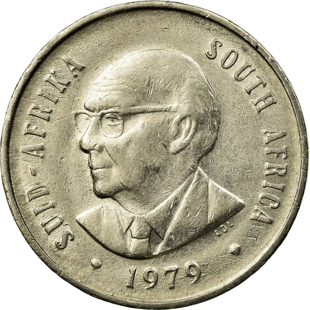 Coin, South Africa, 20 Cents, 1979, EF(40-45), Nickel, KM:102