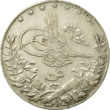 Coin, Egypt, Muhammad V, 10 Qirsh, 1913/AH1327, EF(40-45), Silver, KM:309