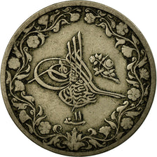 Coin, Egypt, Abdul Hamid II, 5/10 Qirsh, 1885/AH1293, Misr, EF(40-45)