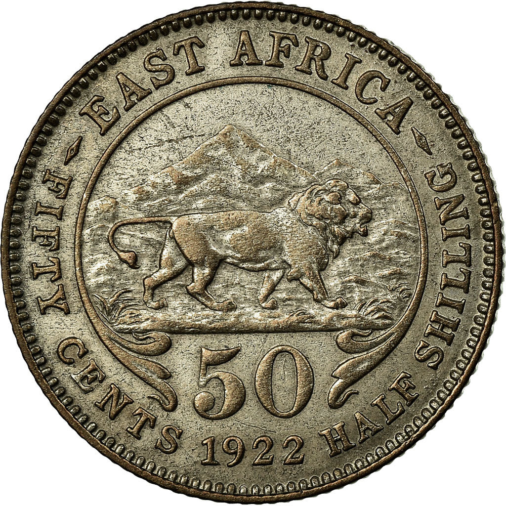 Coin, EAST AFRICA, George V, 50 Cents, 1922, EF(40-45), Silver, KM:20