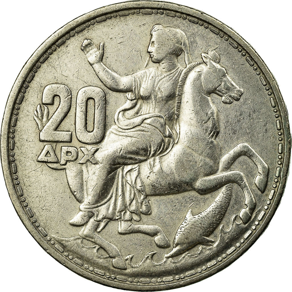 Coin, Greece, Paul I, 20 Drachmai, 1960, EF(40-45), Silver, KM:85