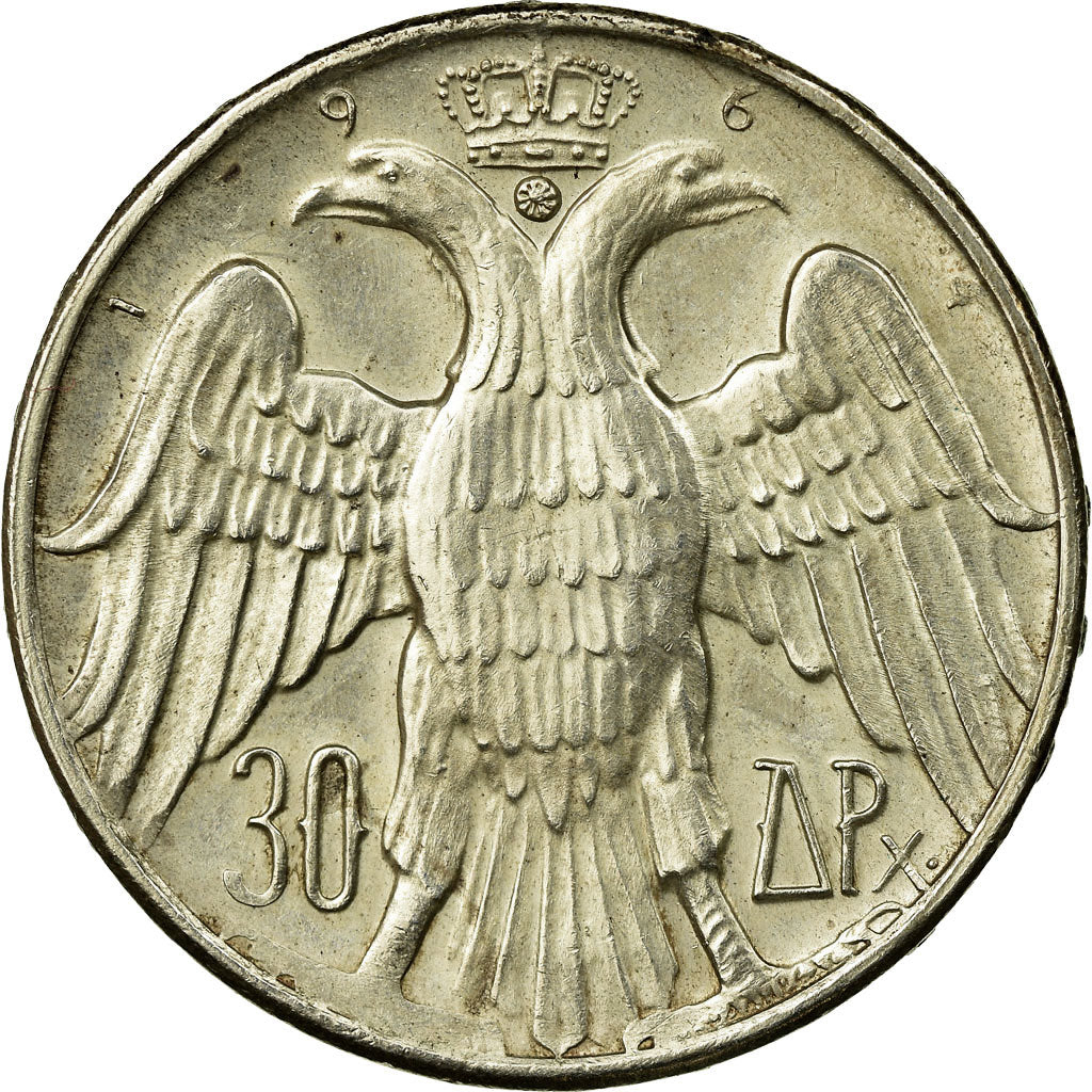 Coin, Greece, Constantine II, 30 Drachmai, 1964, EF(40-45), Silver, KM:87