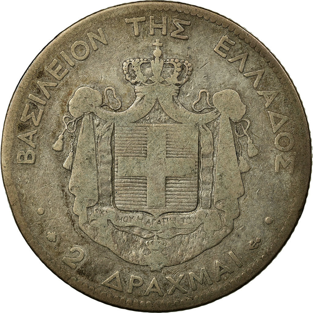 Coin, Greece, George I, 2 Drachmai, 1868, Paris, EF(40-45), Silver, KM:39