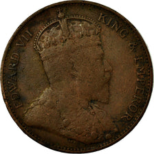 Coin, Ceylon, Edward VII, Cent, 1908, VF(30-35), Copper, KM:102