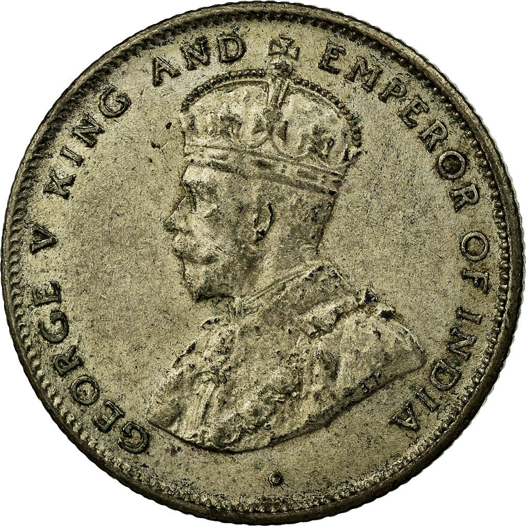Moneta, Ceylon, George V, 50 Cents, 1922, MB+, Argento, KM:109a