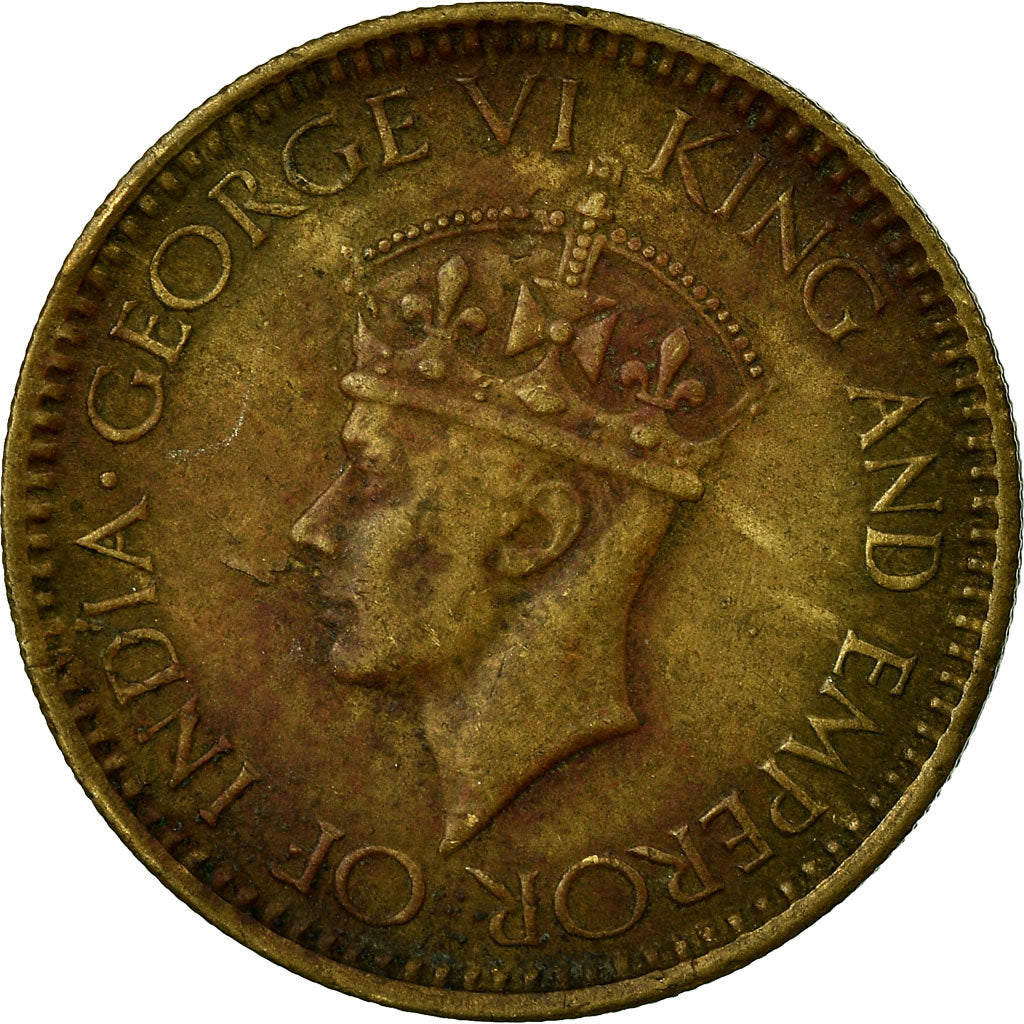 Moneda, Ceilán, George VI, 25 Cents, 1943, MBC, Níquel - latón, KM:115