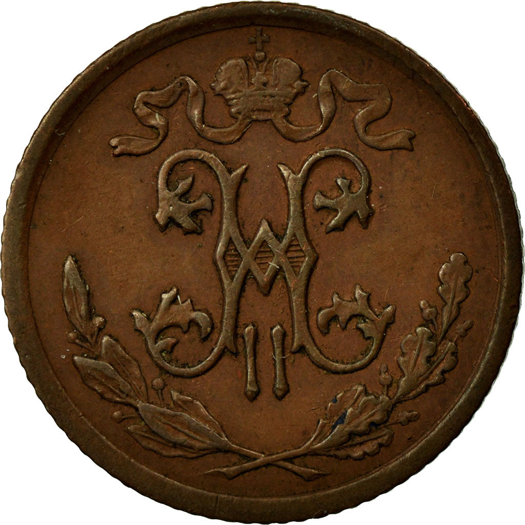 Coin, Russia, Nicholas II, 1/2 Kopek, 1909, Saint-Petersburg, EF(40-45), Copper