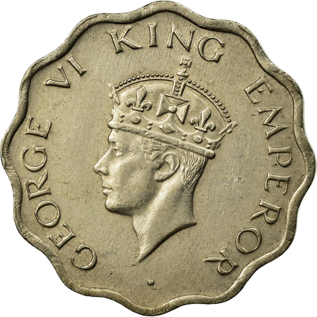 Coin, INDIA-BRITISH, George VI, Anna, 1947, EF(40-45), Copper-nickel, KM:538