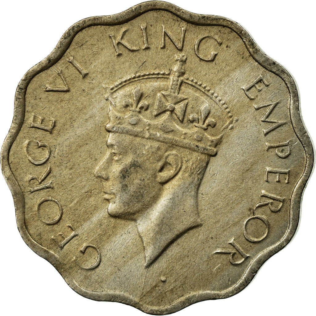 Coin, INDIA-BRITISH, George VI, Anna, 1947, VF(30-35), Copper-nickel, KM:538