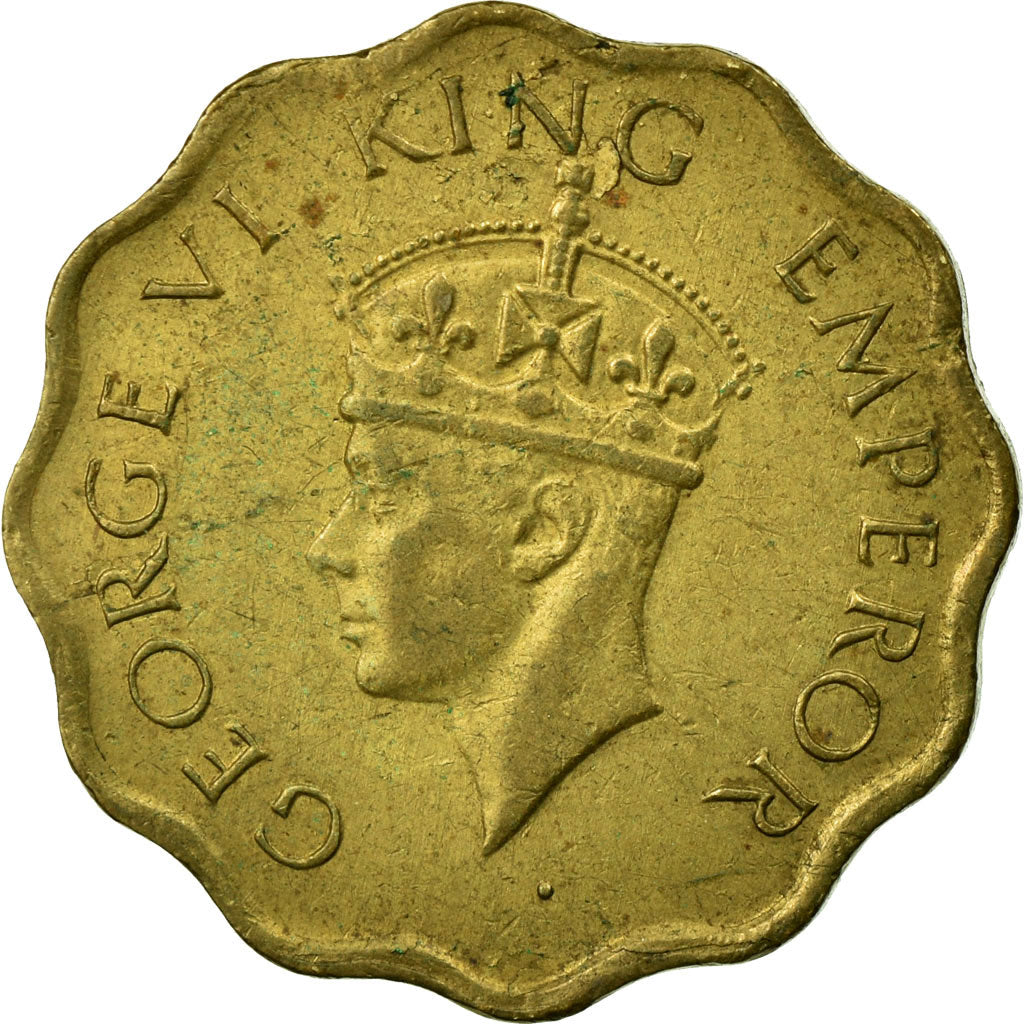 Moneta, INDIA - BRITANNICA, George VI, Anna, 1945, MB+, Nichel-ottone, KM:539