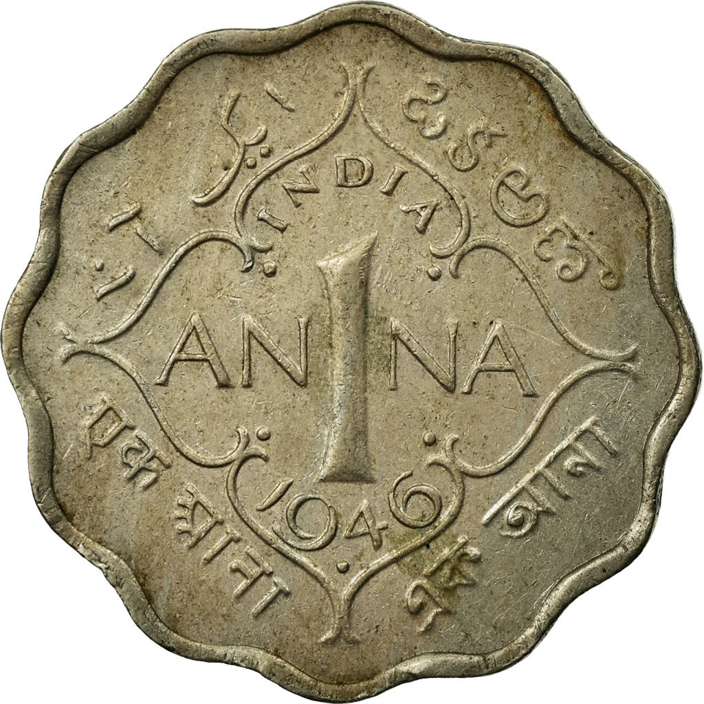 Coin, INDIA-BRITISH, George VI, Anna, 1946, VF(30-35), Copper-nickel, KM:538