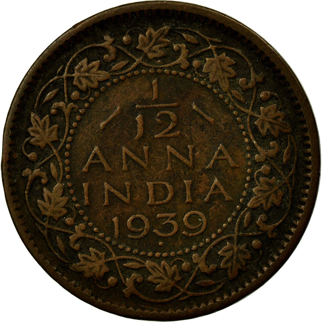 Monnaie, INDIA-BRITISH, George VI, 1/12 Anna, 1 Pie, 1939, TB+, Bronze, KM:526